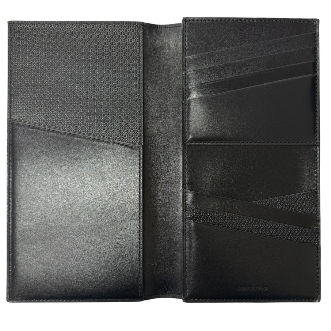 未使用品□John Lobb ジョンロブ Rasp Large Gusset Wallet レザー 二つ折り 札入れ 長財布 ブラック イタリア製 メンズ 定価161700円