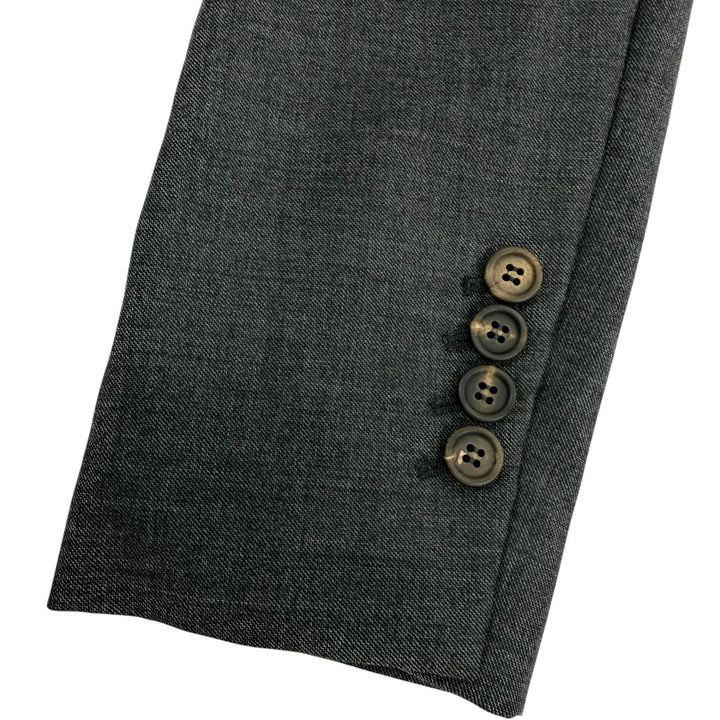 美品☆Brunello Cucinelli ブルネロクチネリ バージンウール100％ モニーレ・ピンバッチ付 テーラードジャケット グレー 38 伊製 正規品