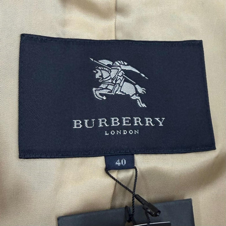 未使用品★BURBERRY LONDON バーバリーロンドン ウール カシミヤ混 ロゴボタン付 裏地ノバチェック コート ブラック 40 正規品