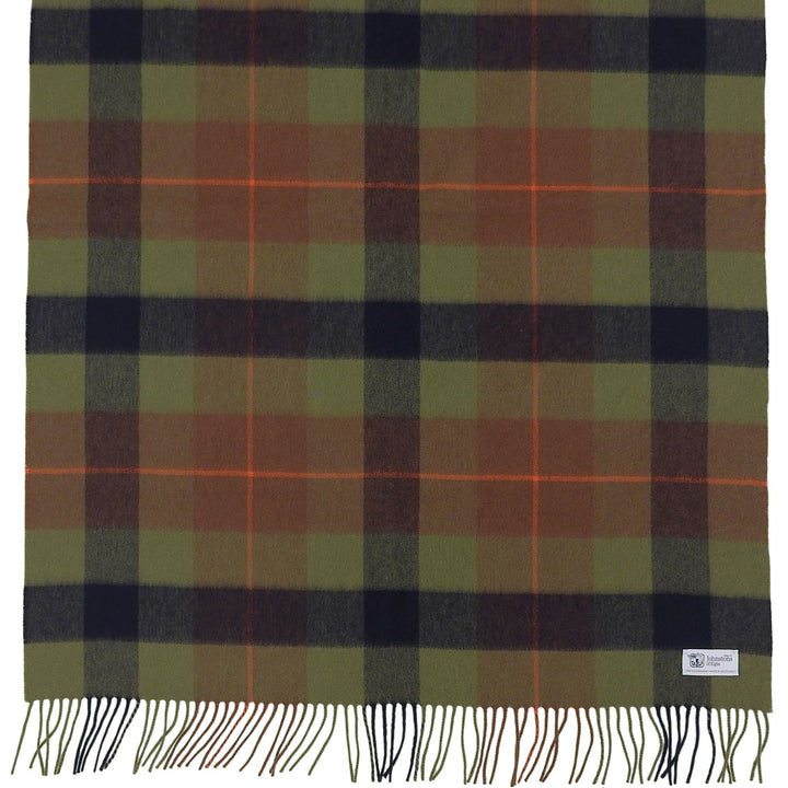 未使用品▲Johnstons of Elgin ジョンストンズ オブ エルガン カシミヤ100% チェック柄 フリンジ付き 大判 ショール マフラー 正規品