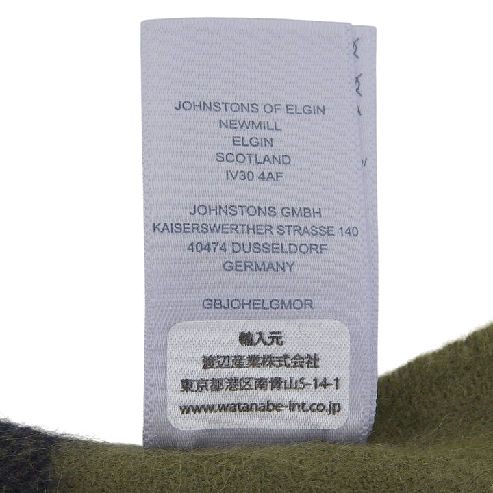 未使用品▲Johnstons of Elgin ジョンストンズ オブ エルガン カシミヤ100% チェック柄 フリンジ付き 大判 ショール マフラー 正規品
