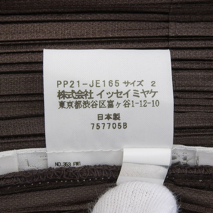 極美品▲PLEATS PLEASE プリーツプリーズ イッセイミヤケ 22SS PP21-JE165 ノースリーブ ロング丈 カーディガン 茶 正規品 レディース