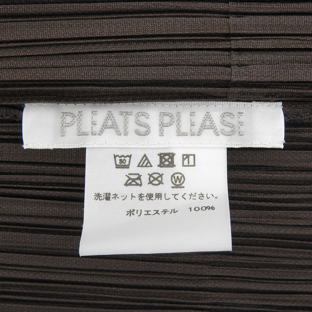 極美品▲PLEATS PLEASE プリーツプリーズ イッセイミヤケ 22SS PP21-JE165 ノースリーブ ロング丈 カーディガン 茶 正規品 レディース