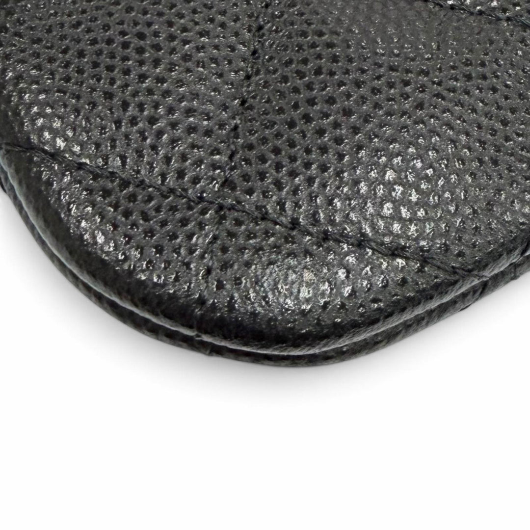 極美品★CHANEL シャネル クラシック スモール ジップ ポーチ シャイニー グレインド カーフスキン ココマーク ミニポーチ 箱・保存袋付