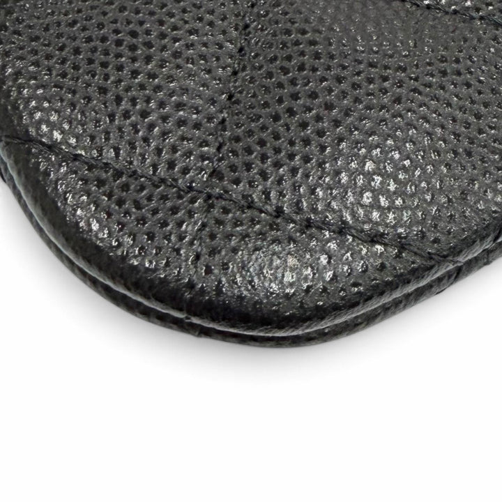 極美品★CHANEL シャネル クラシック スモール ジップ ポーチ シャイニー グレインド カーフスキン ココマーク ミニポーチ 箱・保存袋付