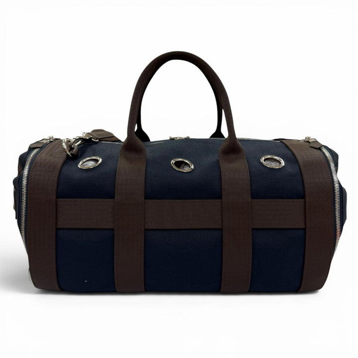 未使用品☆HERMES エルメス 2WAY ドッグキャリー ペットキャリー ショルダーバッグ トワルミタリー ネイビー W刻印 フランス製 保存袋付