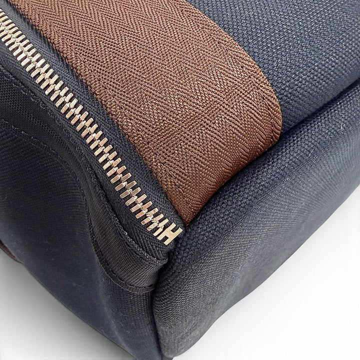 未使用品☆HERMES エルメス 2WAY ドッグキャリー ペットキャリー ショルダーバッグ トワルミタリー ネイビー W刻印 フランス製 保存袋付