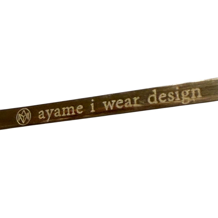 極美品▼ayame アヤメ GENERAL マーブル柄 ボストン メガネ 眼鏡 アイウェア ブラウン ゴールド 49□21 度入り 日本製 メンズ