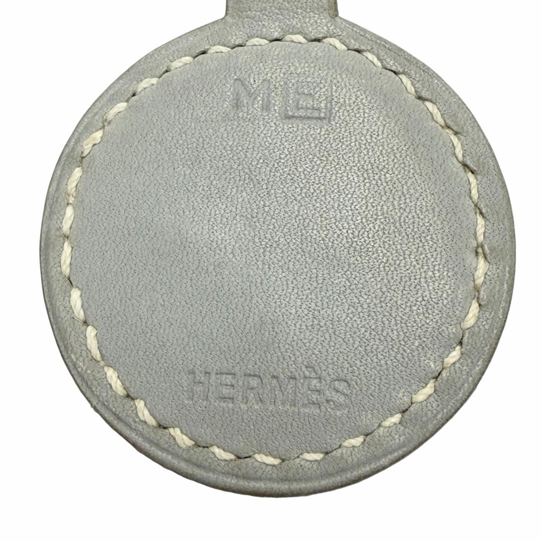 美品▼HERMES エルメス ヴィンテージ トゥアレグ レザー シルバー金具 チョーカー ネックレス グレー □E刻印 メンズ レディース