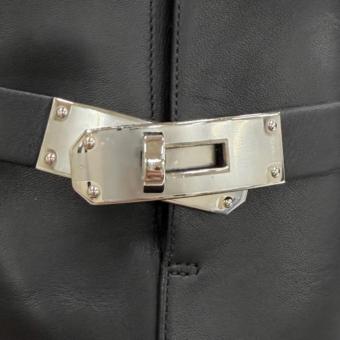極美品★HERMES エルメス サンジェルマン シルバー金具 ケリーバックル レザー ショートブーツ ブラック 36 イタリア製 レディース
