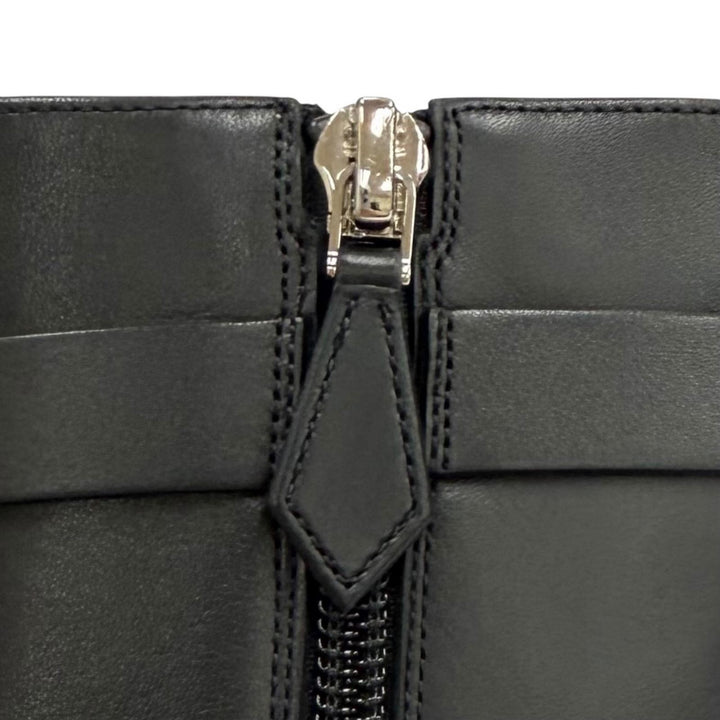 極美品★HERMES エルメス サンジェルマン シルバー金具 ケリーバックル レザー ショートブーツ ブラック 36 イタリア製 レディース
