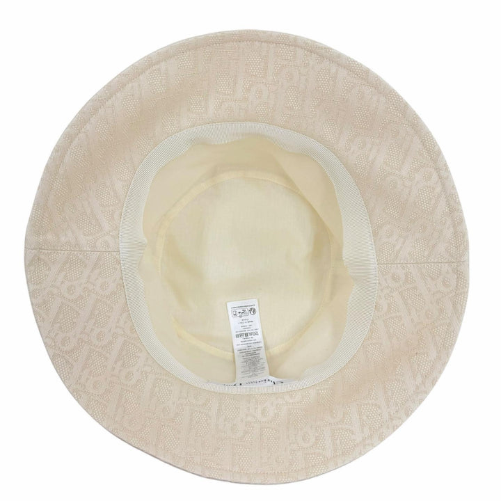 極美品◇Christian Dior クリスチャンディオール CPB06132ECOB Teddy-D オブリーク ボブハット コットン100％ レザー使い 帽子 58 正規品