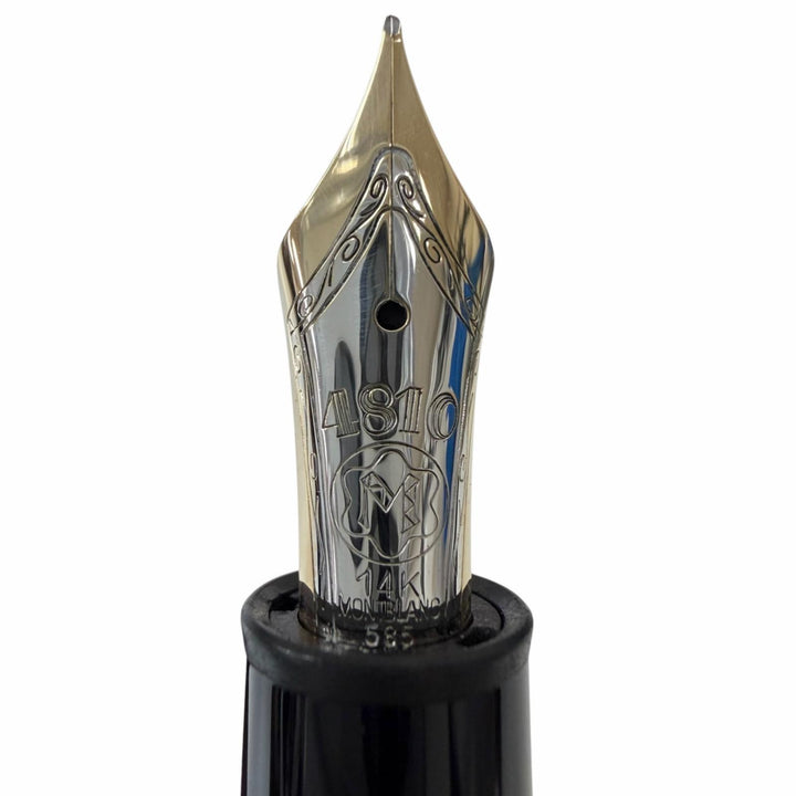 美品□MONTBLANC モンブラン マイスターシュテュック ル グラン ペン先14K Fニブ キャップ式 万年筆 ブラック ゴールド ドイツ製 メンズ