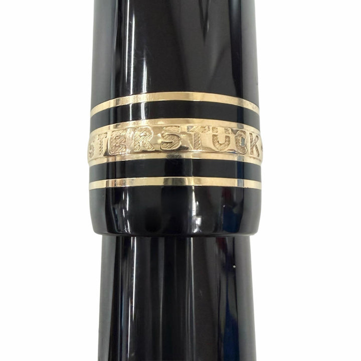 美品□MONTBLANC モンブラン マイスターシュテュック ル グラン ペン先14K Fニブ キャップ式 万年筆 ブラック ゴールド ドイツ製 メンズ