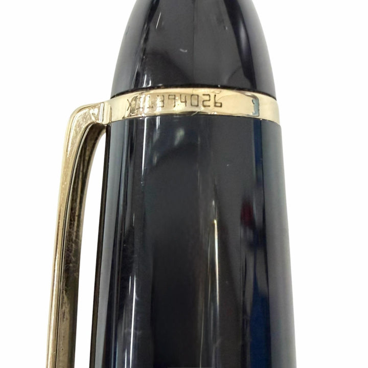 美品□MONTBLANC モンブラン マイスターシュテュック ル グラン ペン先14K Fニブ キャップ式 万年筆 ブラック ゴールド ドイツ製 メンズ
