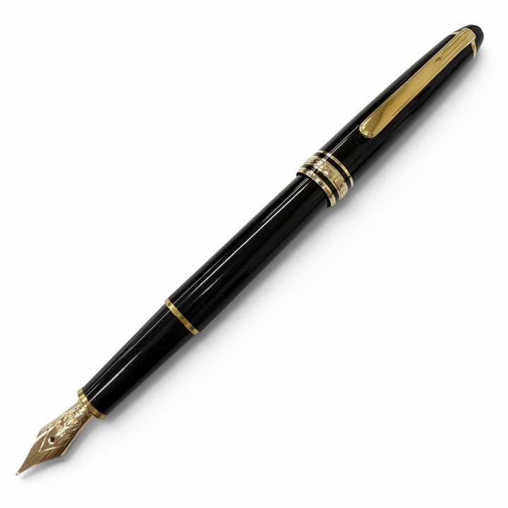 極美品□MONTBLANC モンブラン マイスターシュテュック クラシック ペン先14K Fニブ キャップ 万年筆 ブラック ゴールド ドイツ製 メンズ