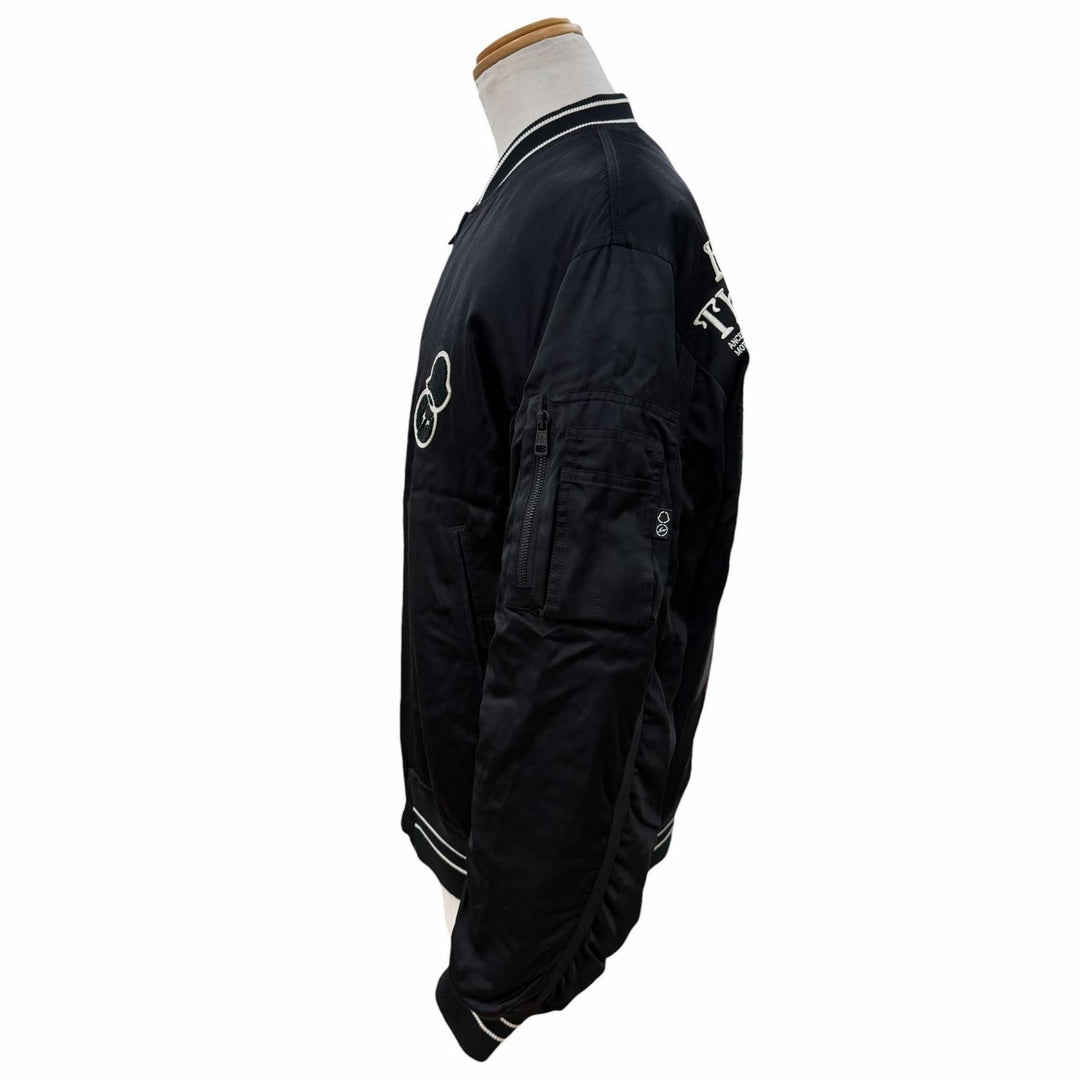 美品▼モンクレールジーニアス 7 フラグメント ヒロシフジワラ HAN BOMBER バック刺繍 ZIPUP ダウン ボンバージャケット 2 国内正規品
