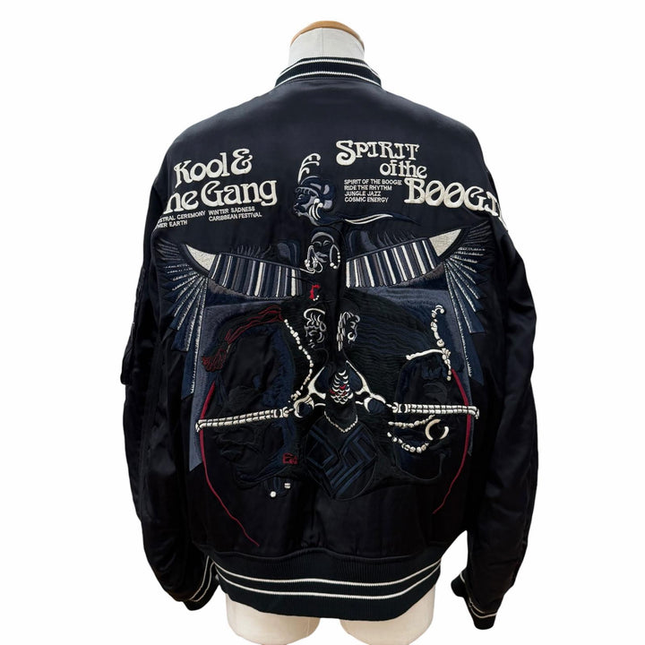 美品▼モンクレールジーニアス 7 フラグメント ヒロシフジワラ HAN BOMBER バック刺繍 ZIPUP ダウン ボンバージャケット 2 国内正規品