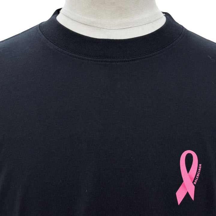 未使用品▼BALENCIAGA バレンシアガ 641655 We Are Pink オーバーサイズ クルーネック ショートスリーブ 半袖Ｔシャツ ブラック S 正規品