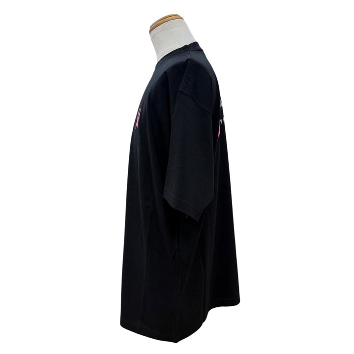 未使用品▼BALENCIAGA バレンシアガ 641655 We Are Pink オーバーサイズ クルーネック ショートスリーブ 半袖Ｔシャツ ブラック S 正規品