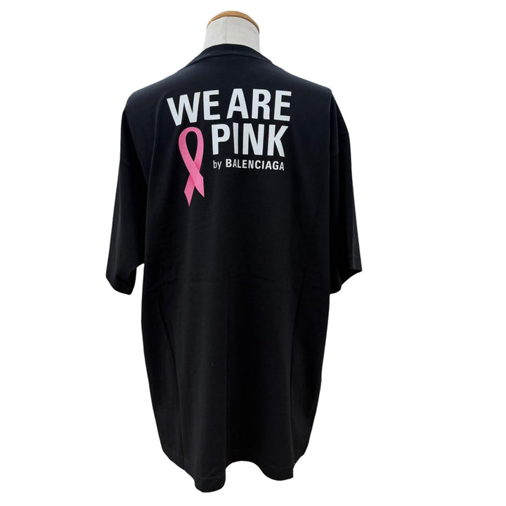 未使用品▼BALENCIAGA バレンシアガ 641655 We Are Pink オーバーサイズ クルーネック ショートスリーブ 半袖Ｔシャツ ブラック S 正規品