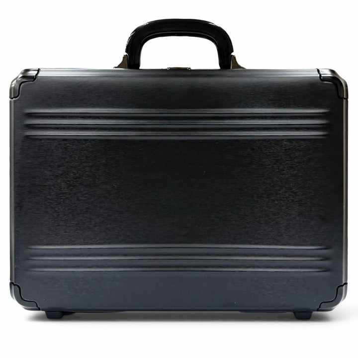 美品□ZERO HALLIBURTON ゼロハリバートン Pursuit アルミニウム 内面レザー 薄型 アタッシュケース ビジネスバッグ ブラック メンズ