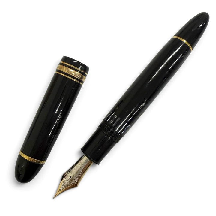 良品□MONTBLANC モンブラン マイスターシュテュック 149 ペン先14C Fニブ ホワイトスター キャップ式 万年筆 ブラック ドイツ製