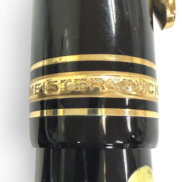 良品□MONTBLANC モンブラン マイスターシュテュック 149 ペン先14C Fニブ ホワイトスター キャップ式 万年筆 ブラック ドイツ製