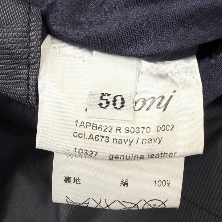 美品□Brioni ブリオーニ 羊革 シルク リバーシブル ブルゾンジャケット レザージャケット チャコールグレー 50 イタリア製 正規品