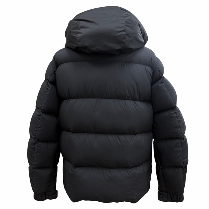 美品▼MONCLER モンクレール 2025年製 MADEIRA ロゴワッペン付き フーデッド ダブルジップアップ ダウンジャケット ブラック 2 正規品
