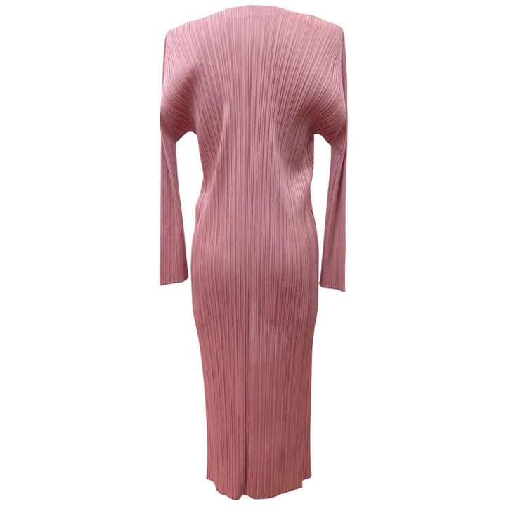 極美品☆PLEATS PLEASE プリーツプリーズ イッセイミヤケ 25AW PP53JA133 長袖 ロング カーディガン ピンク 2 日本製 正規品 レディース