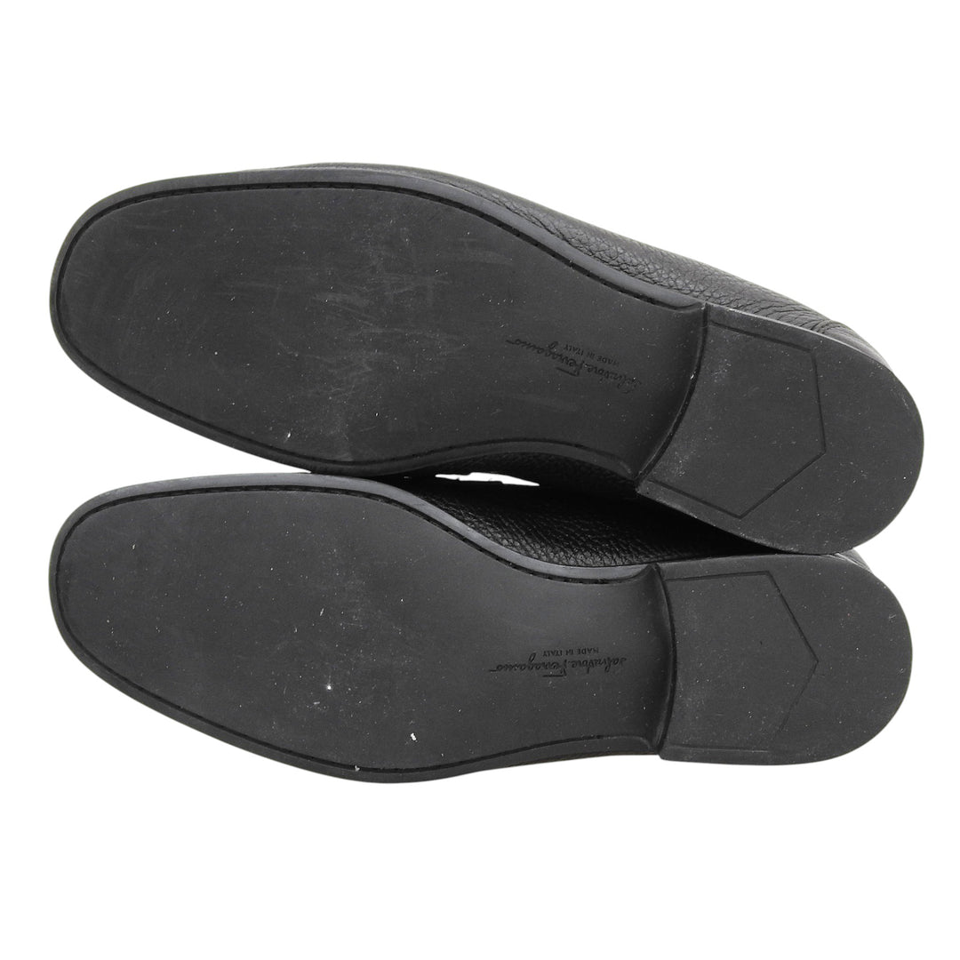 【ドンドン見直し】美品▲Salvatore Ferragamo サルヴァトーレフェラガモ ダブルガンチーニ Uモカ レザー ローファー 7.5 伊製 メンズ