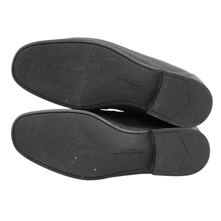 【ドンドン見直し】美品▲Salvatore Ferragamo サルヴァトーレフェラガモ ダブルガンチーニ Uモカ レザー ローファー 7.5 伊製 メンズ