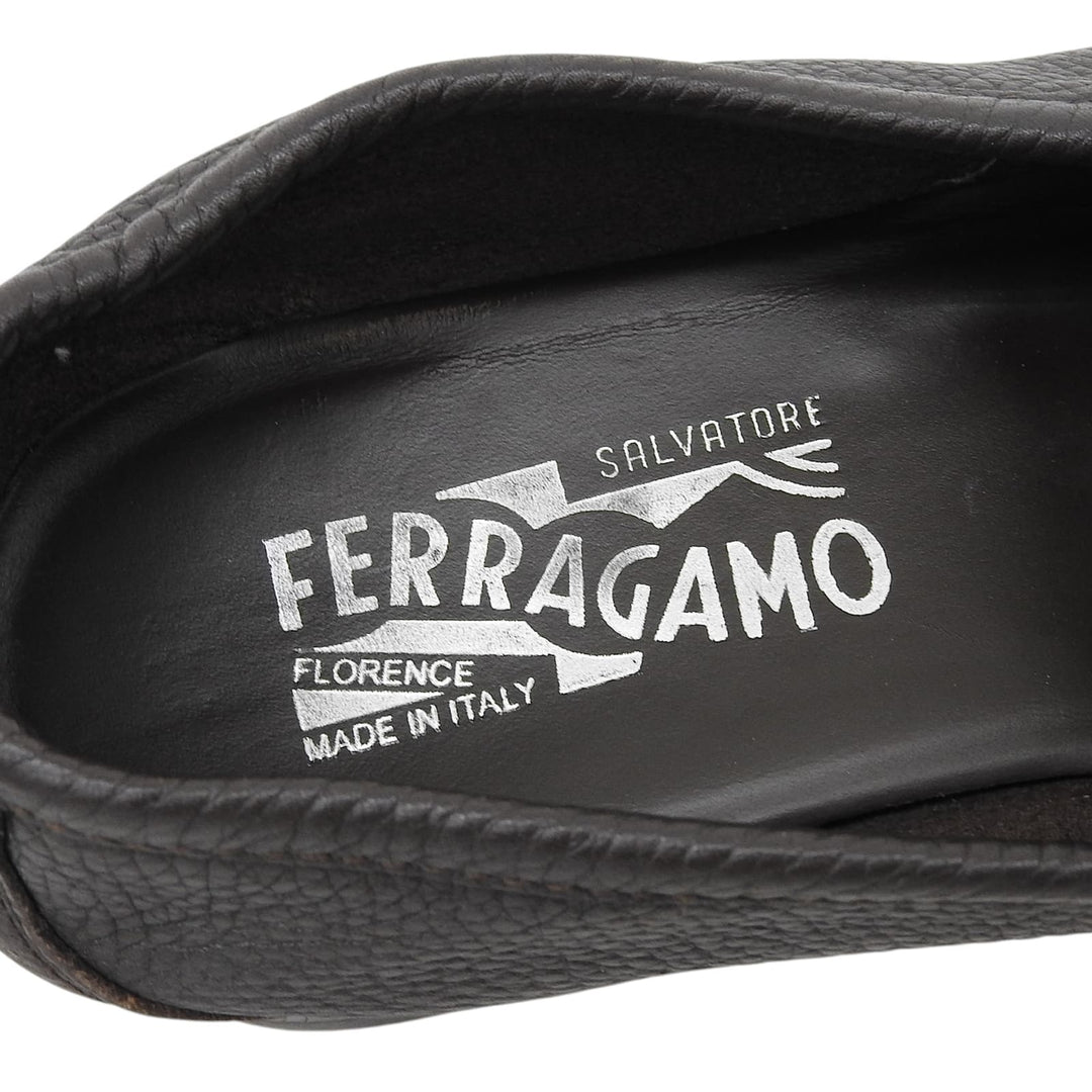 【ドンドン見直し】美品▲Salvatore Ferragamo サルヴァトーレフェラガモ ダブルガンチーニ Uモカ レザー ローファー 7.5 伊製 メンズ