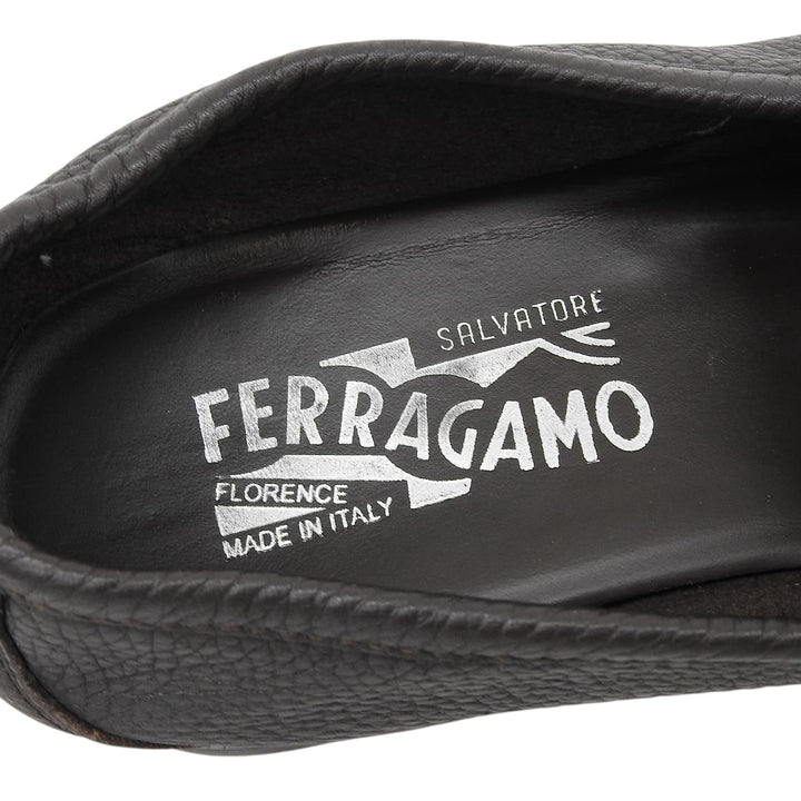 【ドンドン見直し】美品▲Salvatore Ferragamo サルヴァトーレフェラガモ ダブルガンチーニ Uモカ レザー ローファー 7.5 伊製 メンズ