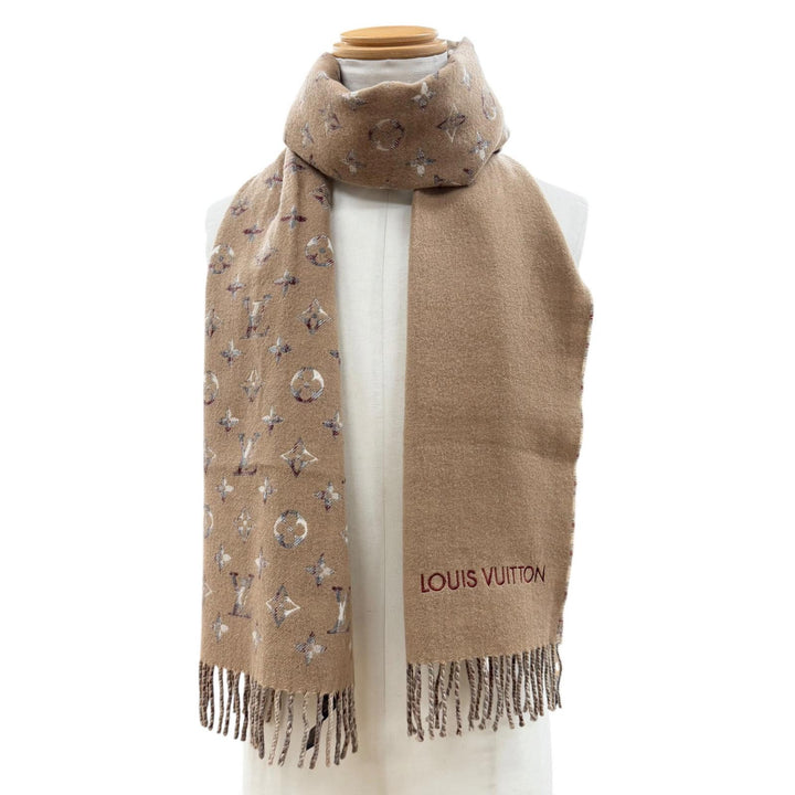 美品▼LOUIS VUITTON ルイヴィトン 2024年製 M79199 エシャルプ モノグラム グラディエントタータン カシミヤ100% 刺繍 マフラー 正規品