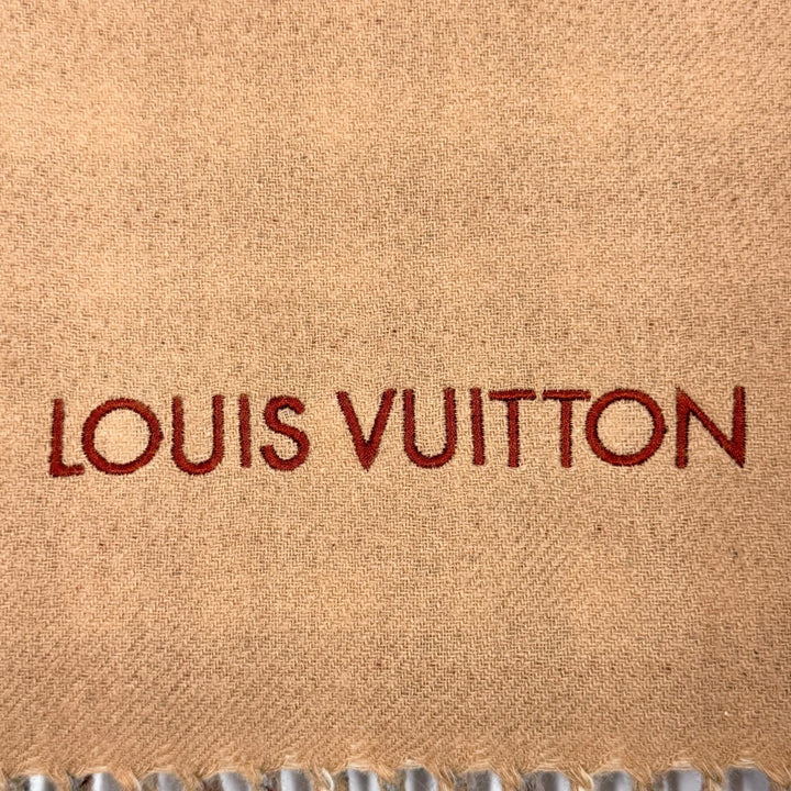 美品▼LOUIS VUITTON ルイヴィトン 2024年製 M79199 エシャルプ モノグラム グラディエントタータン カシミヤ100% 刺繍 マフラー 正規品
