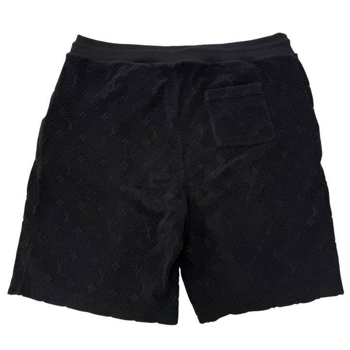 美品□LOUIS VUITTON ルイヴィトン 24SS モノグラムフレンチテリー パイル地 ショートパンツ ブラック L イタリア製 正規品 メンズ
