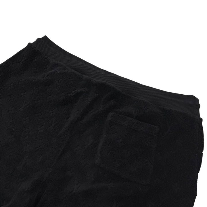 美品□LOUIS VUITTON ルイヴィトン 24SS モノグラムフレンチテリー パイル地 ショートパンツ ブラック L イタリア製 正規品 メンズ