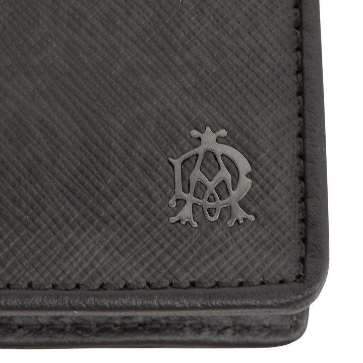 極美品▲Dunhill ダンヒル L2N710B WINDSOR 総柄 ロゴ金具 レザー ロングウォレット 二つ折り 長財布 ダークブラウン メンズ 箱付き