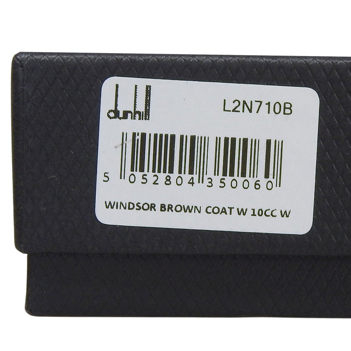 極美品▲Dunhill ダンヒル L2N710B WINDSOR 総柄 ロゴ金具 レザー ロングウォレット 二つ折り 長財布 ダークブラウン メンズ 箱付き
