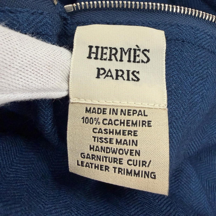 未使用品☆HERMES エルメス カシミヤ100％ トラベラー3 アイマスク・ルームソックス・ポーチセット ネイビー レディース 箱付き