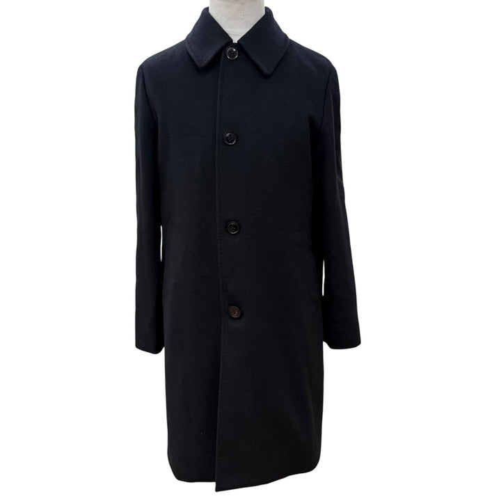 美品▼Paul Smith ポールスミス カシミヤ100% ステンカラーコート ブラック M 日本製 正規品 メンズ シンプル ビジネスオススメ◎