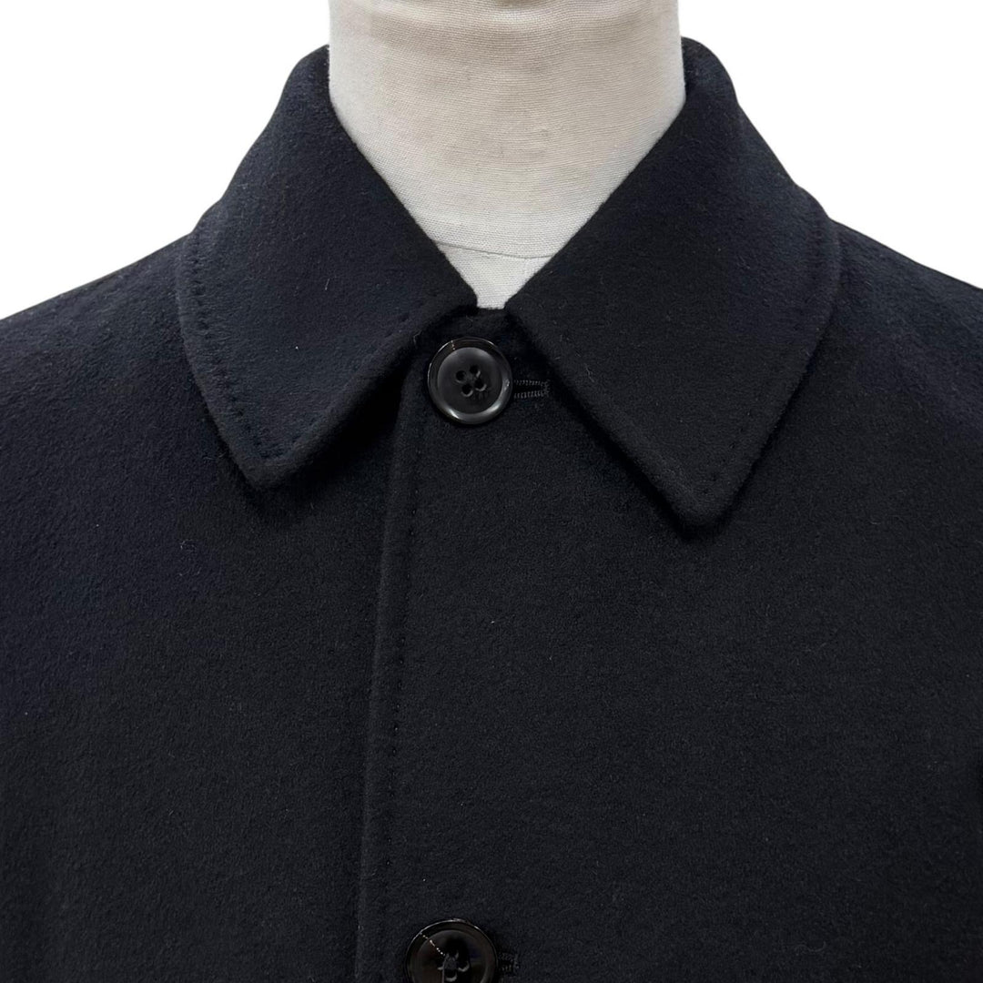 美品▼Paul Smith ポールスミス カシミヤ100% ステンカラーコート ブラック M 日本製 正規品 メンズ シンプル ビジネスオススメ◎