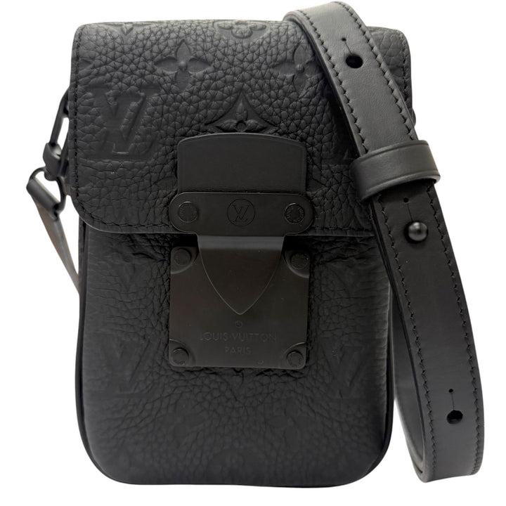 極美品□LOUIS VUITTON ルイヴィトン M81524 Sロック ヴェルティカル ウェアラブル ウォレット レザー トリヨンモノグラム バッグ 黒