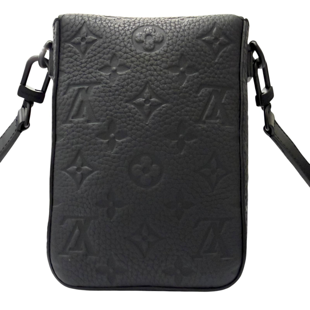 極美品□LOUIS VUITTON ルイヴィトン M81524 Sロック ヴェルティカル ウェアラブル ウォレット レザー トリヨンモノグラム バッグ 黒