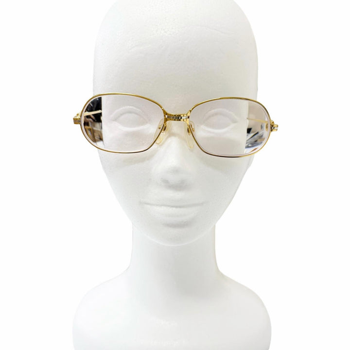 良品□Cartier カルティエ ヴィンテージ マイヨン パンテール 130 メガネ 眼鏡 アイウェア ゴールド ボルドー 54□15 度入 フランス製