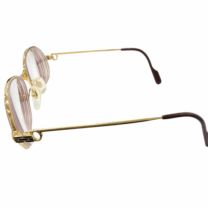 良品□Cartier カルティエ ヴィンテージ マイヨン パンテール 130 メガネ 眼鏡 アイウェア ゴールド ボルドー 54□15 度入 フランス製