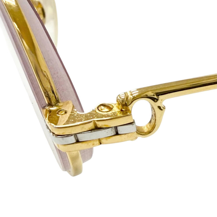 良品□Cartier カルティエ ヴィンテージ マイヨン パンテール 130 メガネ 眼鏡 アイウェア ゴールド ボルドー 54□15 度入 フランス製
