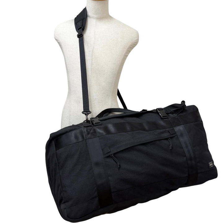 極美品□PORTER ポーター 853-07994 BOOTH PACK 3WAY DUFFLE BAG(L) コーデュラナイロンオックス 70L 大型 ボストンバッグ 黒 日本製
